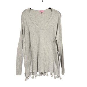 Lilly Pulitzer Martine Tassel Sweater in‎ Gray Size L